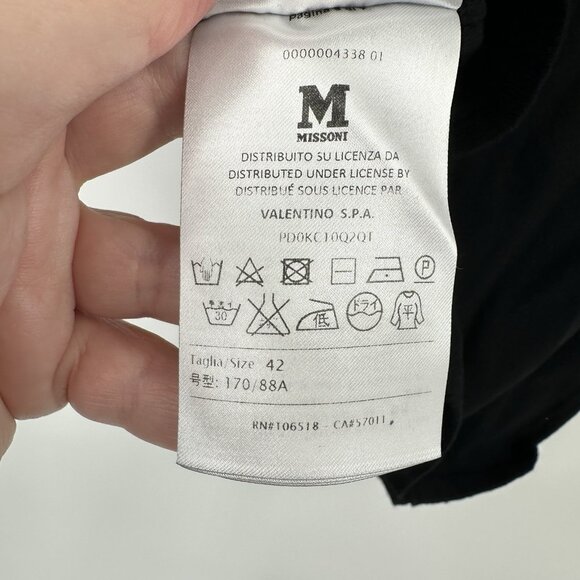 shirt top tee sweater short sleeve designer knit black crewneck S 6 42 - Picture 8 of 8